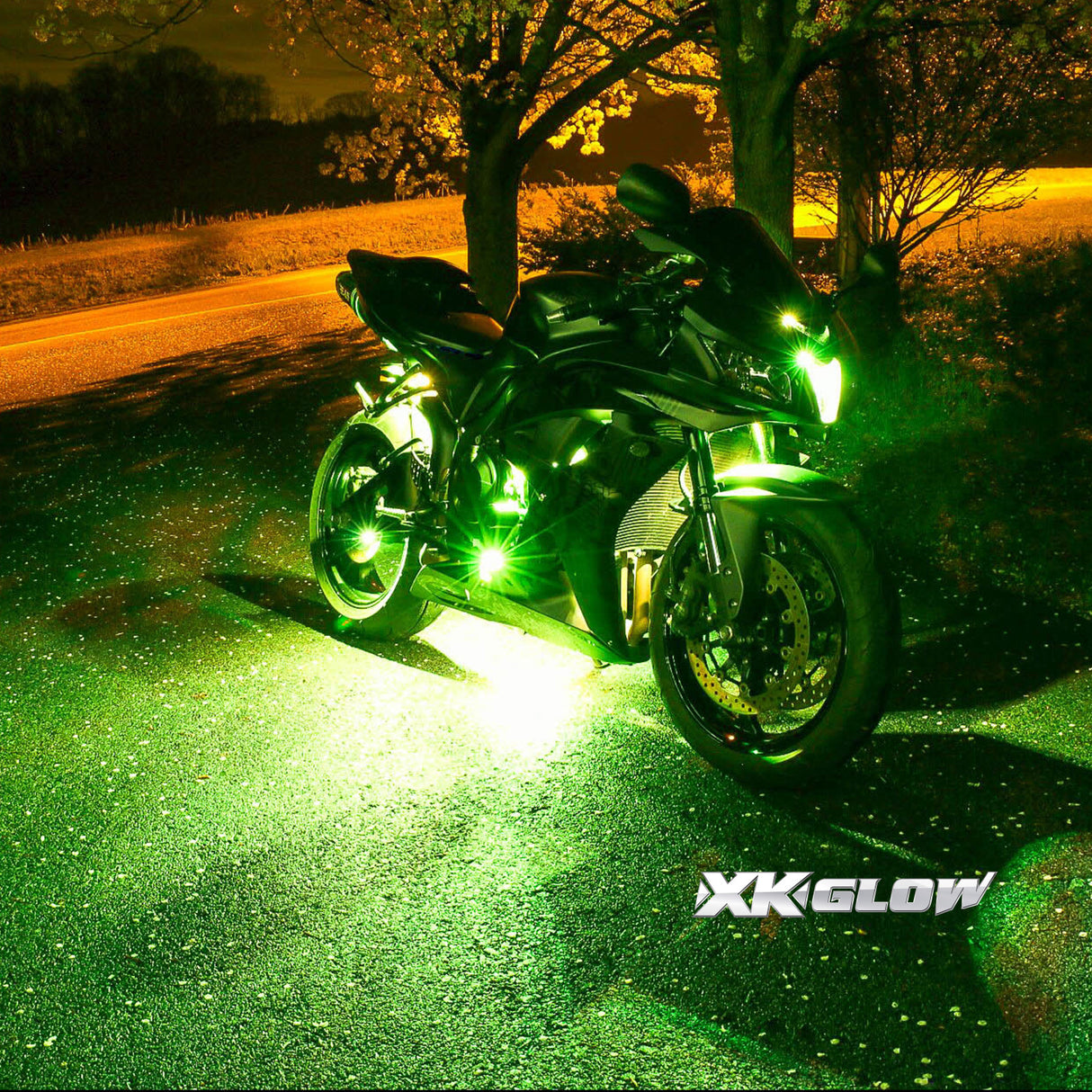 XK GLOW 18-piece 7-Color LED Light Kit with Remote Control for Automotive and Marine Applications
