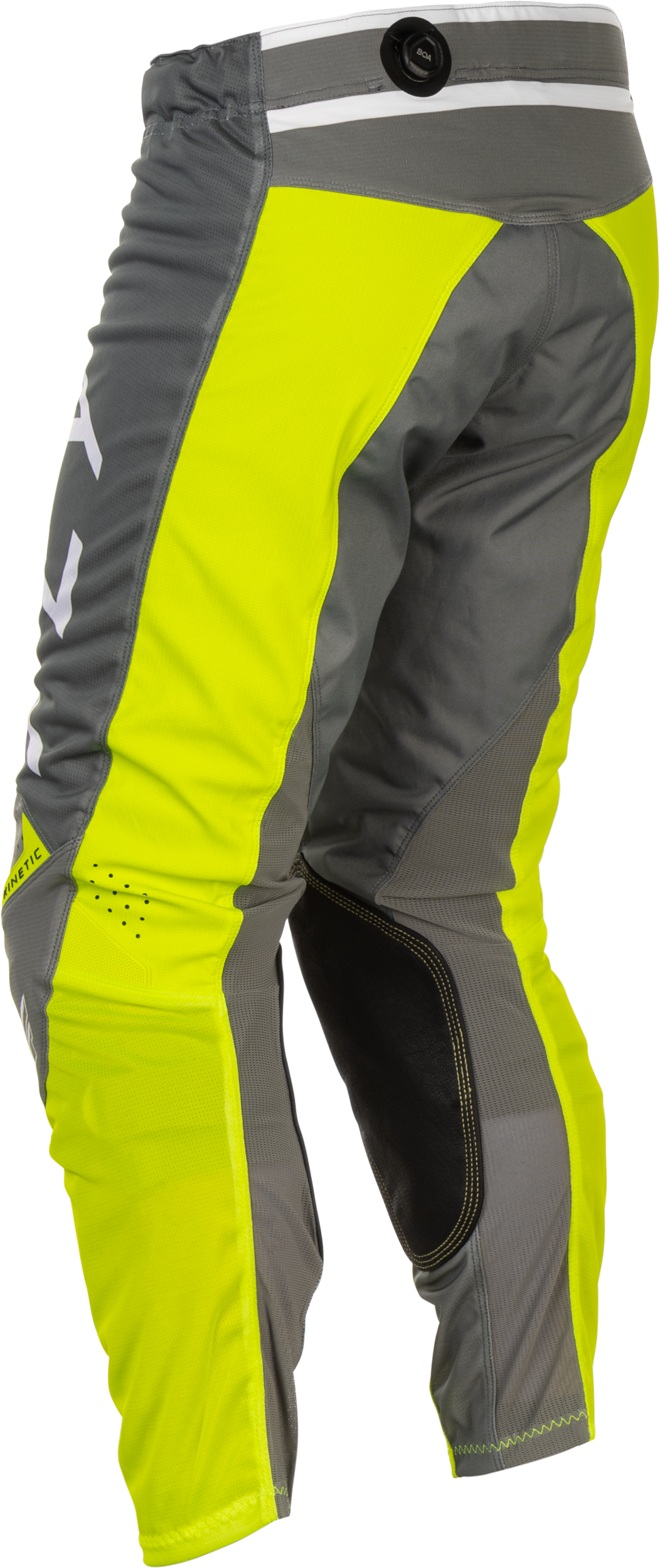 Fly Racing Kinetic Mesh Center Pants for Offroad Vehicles – Size US 34, Grey/White/Hi-Vis
