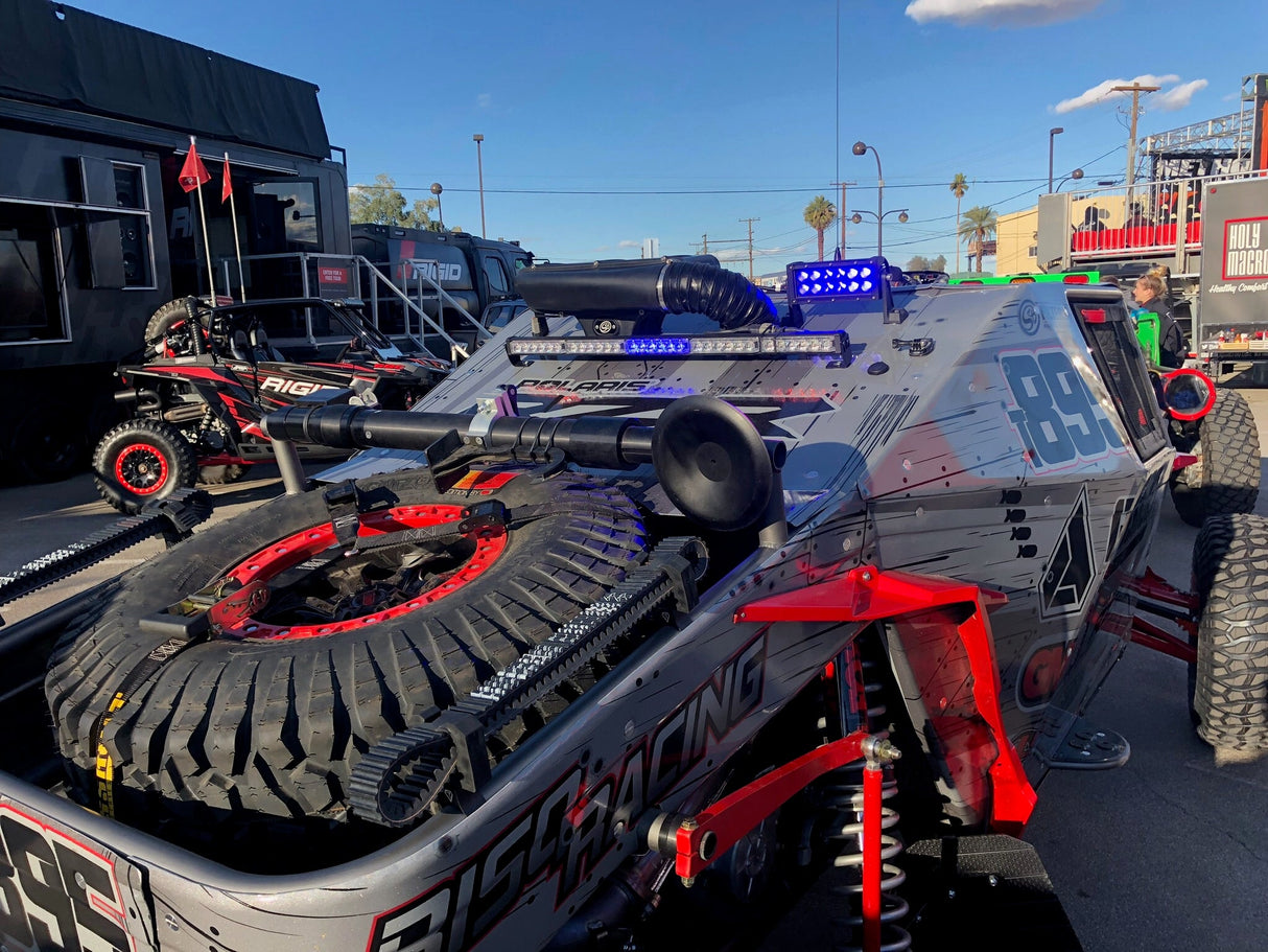 Chase series thirty-inch off-road light bar mounted on the rear of an off-road buggy.