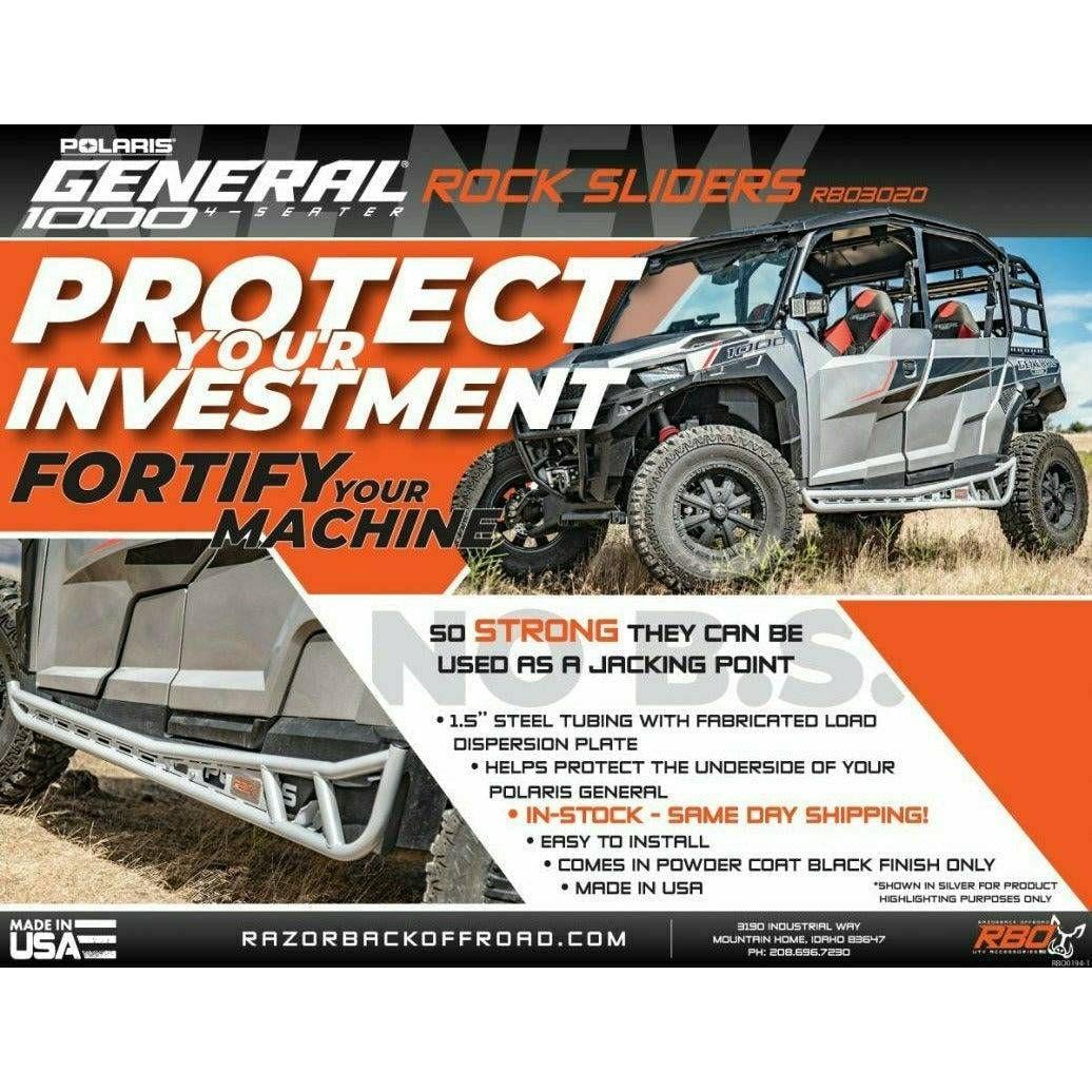 Razorback Offroad Polaris General 4 Seater Rock Sliders