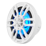 DS18 NXL Series 6.5-inch Marine Coaxial Speaker with RGB Lighting - White, 100W RMS, 4 Ohm - Fits Marine and Powersports Vehicles