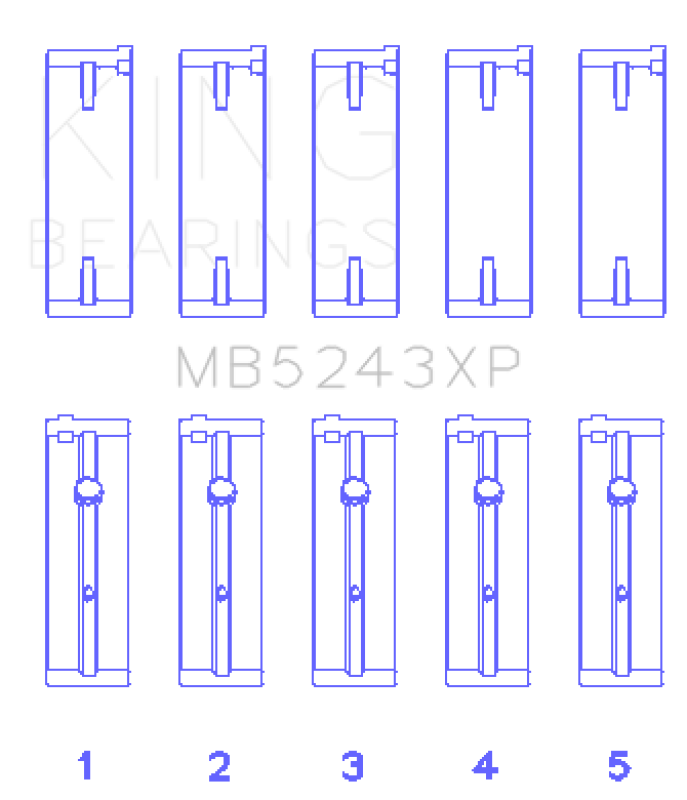 King Engine Bearings Nissan SR20DE/DET 2.0L Performance Main Bearing Set - Size STDX
