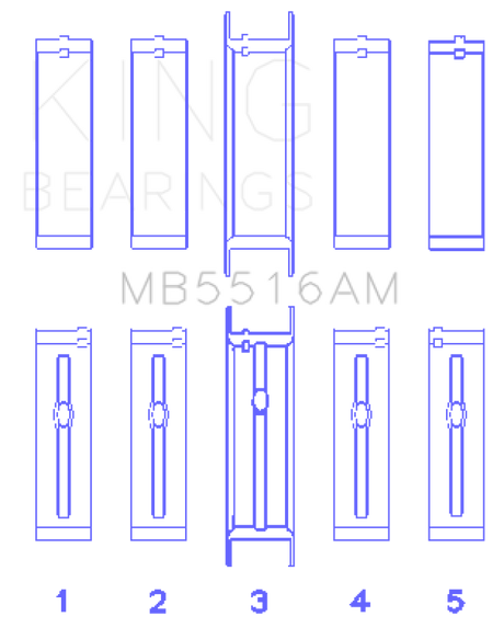 King Engine Bearings Jeep 350CI 5.7L Main Bearing Set