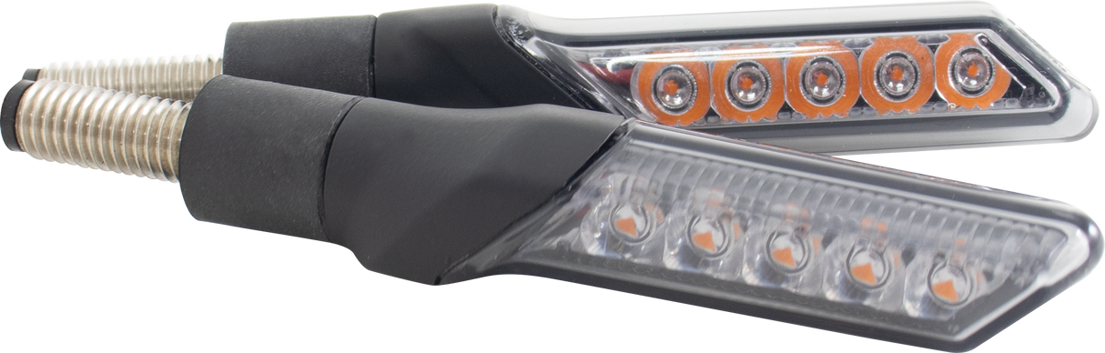 KOSO Led Sequential Turn Signal Smoke - M8 Thread, Pair for Motorcycle and Scooter