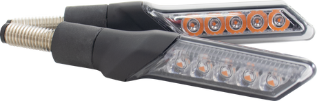 KOSO Led Sequential Turn Signal Smoke - M8 Thread, Pair for Motorcycle and Scooter