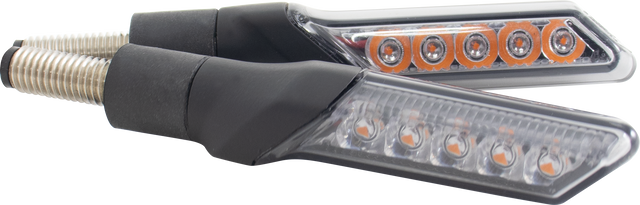 KOSO Led Sequential Turn Signal Smoke - M8 Thread, Pair for Motorcycle and Scooter