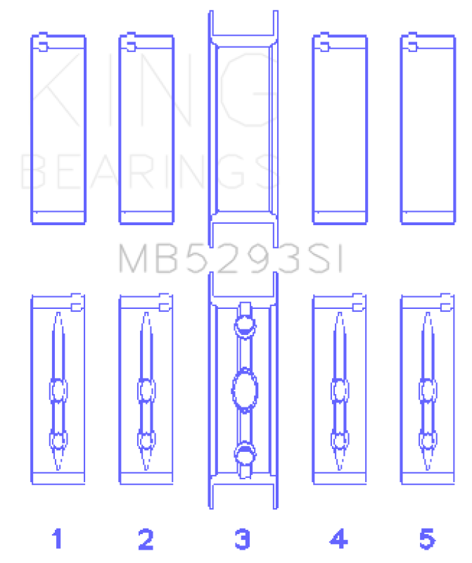 King GM 294/325/345/364CI 4.8/5.3/5.7/6.0L L20/LS1/LS2/LS4/LS6 (Size 030) Main Bearing Set