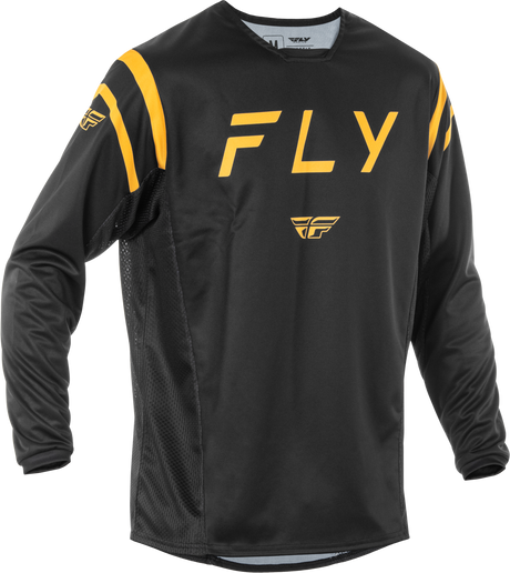 Fly Racing Kinetic Center Jersey Black/Gold for Motocross and Off-Road Vehicles