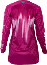 Fly Racing Women's Lite Jersey Pink/Turquoise Large - Breathable Motorcycle Riding Jersey for Women with Mesh Ventilation, Extended Tail, and Performance Fit