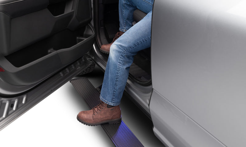 AMP Research PowerStep Plug-N-Play Automatic Running Boards for 2021-2025 Ford F-150, Black (Part Number 76152-01A)