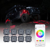 Diode Dynamics Stage Series SXS Rock Light Installer Kit - RGBW M8 w/Controller (8-pack)