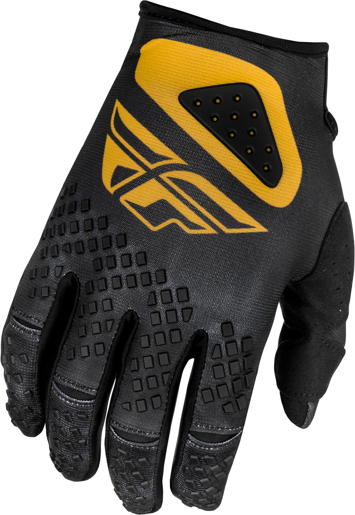 Fly Racing Youth Kinetic Center MX Gloves Black/Gold – Offroad Motorcycle Riding Gear for Youth Small