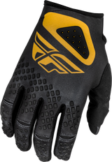 Fly Racing Kinetic Center Gloves Black/Gold Small - Lightweight Race Gloves with Ventilated Protection for Motorcycle and ATV Riders