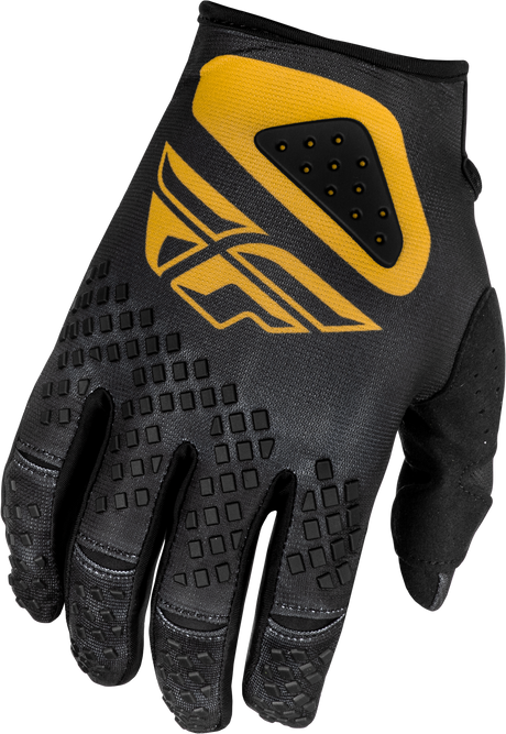 Fly Racing Youth Kinetic Center Offroad MX Gloves Black/Gold - Youth Large