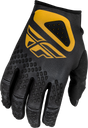 Fly Racing Youth Kinetic Center Gloves Black/Gold - Offroad MX Gloves for Youth Medium Fit