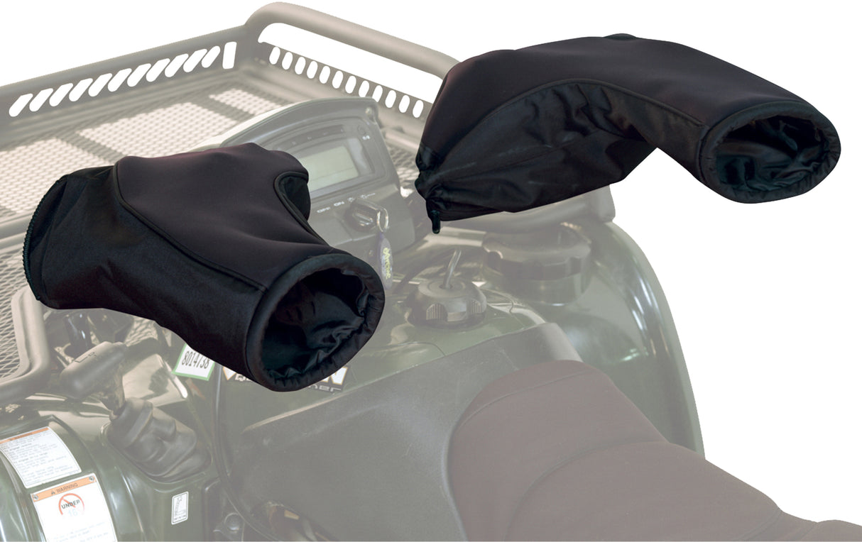 KOLPIN Handlebar Mitts Black - Universal Fit for ATV, UTV, Snowmobile, and Motorcycle Hand Protection