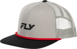Fly Racing Fly Trucker Hat Grey with Adjustable Snapback for Off-Road and Street Vehicles