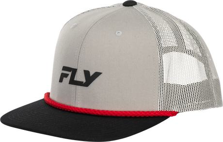 Fly Racing Fly Trucker Hat Grey with Adjustable Snapback for Off-Road and Street Vehicles