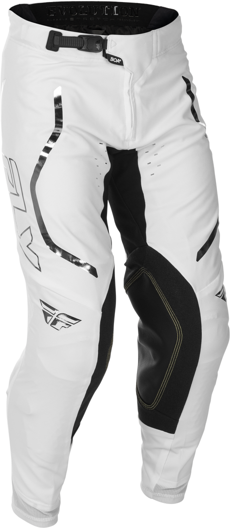 Fly Racing Evolution DST Le Flash Pants White/Silver Size 30 – Motorcycle Off-Road Riding Gear for Honda, Yamaha, Kawasaki, Suzuki, KTM, and More