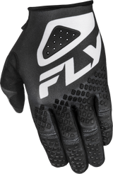 Fly Racing Kinetic Sym Gloves Black/White for Motorcycle Riding - Size 3X, Fits Honda, Yamaha, Kawasaki, Suzuki, and More