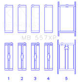 King Sm Block Chevy Large Journal 350 2.100in Rods (Size 010) Tri-Metal Performance Main Bearing Set