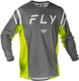 Fly Racing Kinetic Mesh Center Jersey Grey/White/Hi Vis 2X for ATV and Dirt Bikes