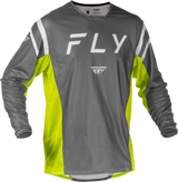 Fly Racing Kinetic Mesh Center Jersey Grey/White/Hi Vis Large for Motocross and Off-Road Vehicles