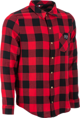 Fly Racing Tek Flannel Red/Black Sm - Performance Flannel Shirt with Ventilation and Secure Closures