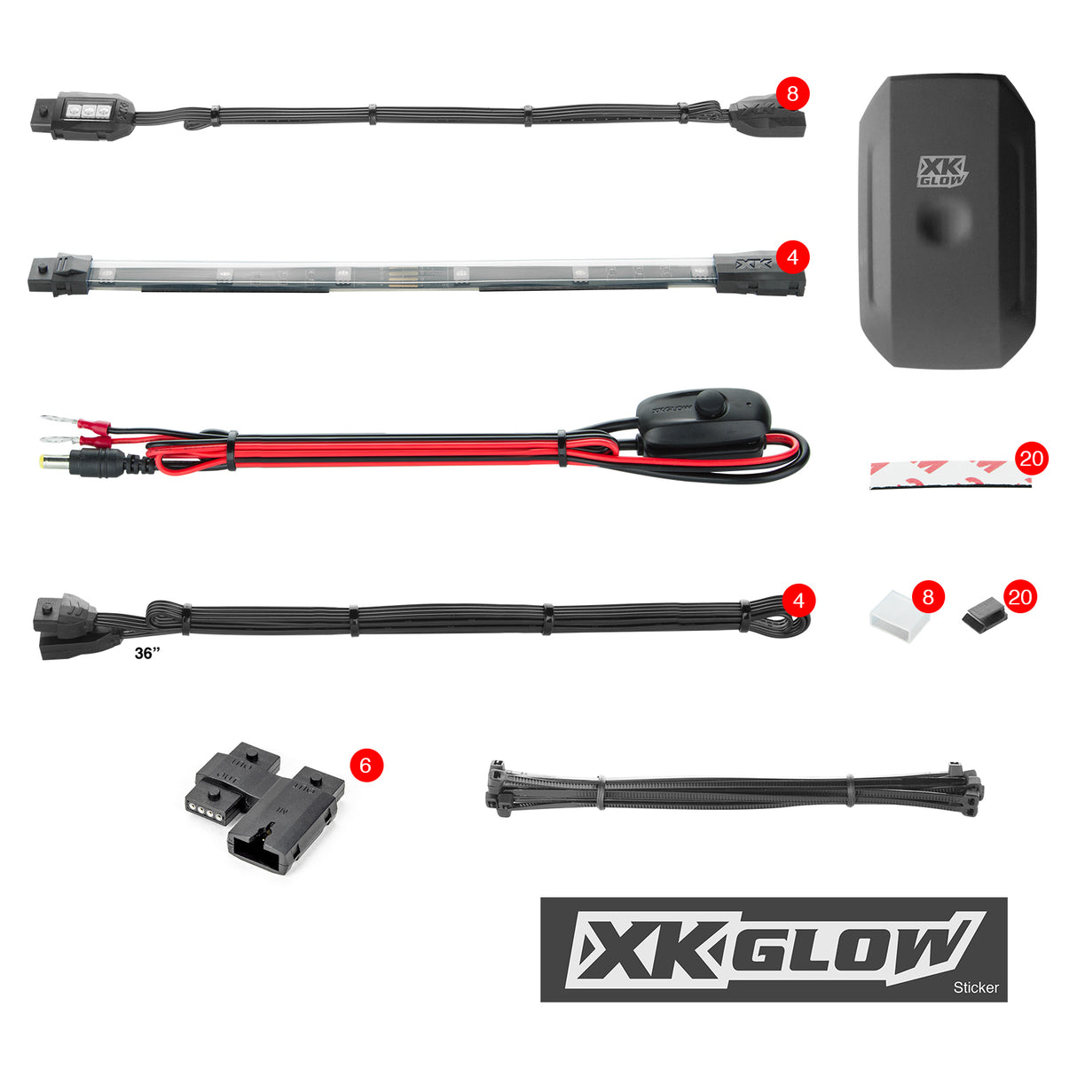 XK GLOW KS-MOTO-STANDARD Standard Accent Light App Kit for Motorcycle