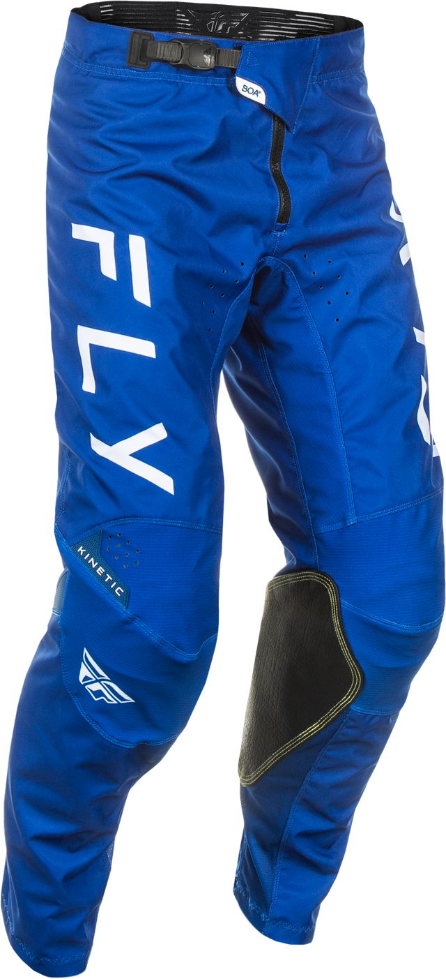 Fly Racing Kinetic Center Pants Navy/White Size 40 – Durable Off-Road Motorcycle Pants with Ventilation and Adjustable Fit