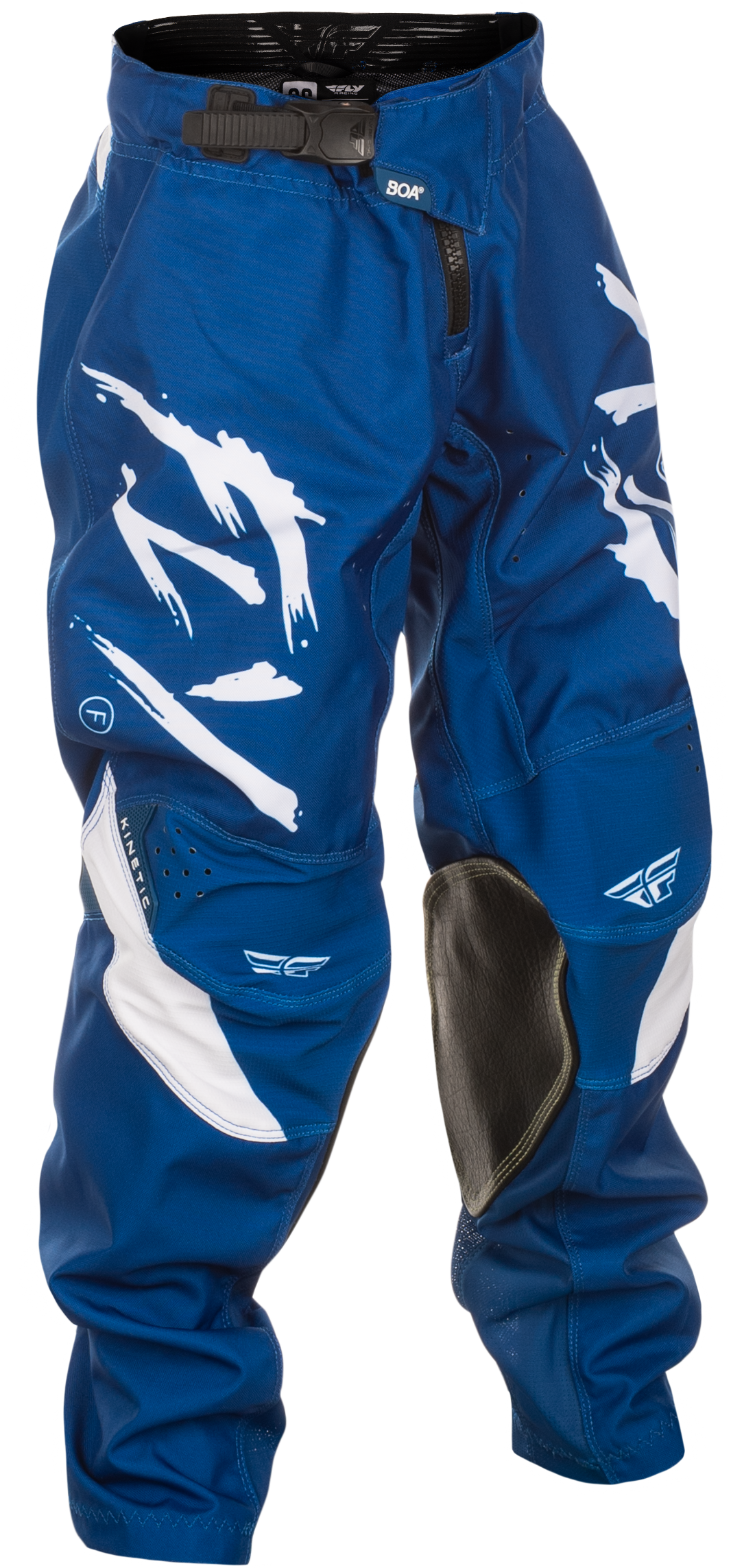 Fly Racing Youth Kinetic Stoke Offroad Pants Navy/White Size 22 with Ventilated Multi-Panel Design
