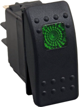 OPEN TRAIL Lighted Rocker Switch Green for 12-24 Volt Vehicles - Part Number SM106-005G