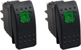 OPEN TRAIL Lighted Rocker Switch Green for 12-24 Volt Vehicles - Part Number SM106-005G