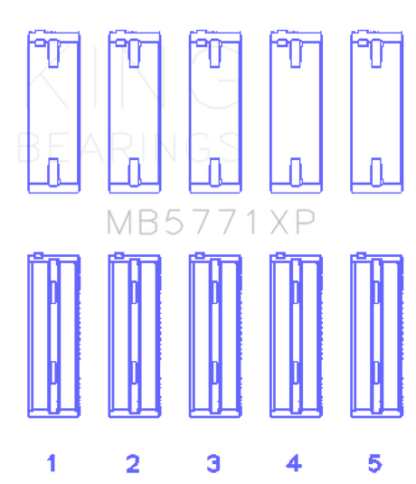 King Engine Bearings Hyundai G4KF Main Bearing Set - Size +0.25mm