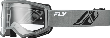 Fly Racing Focus Goggle Grey/Black with Clear Lens for ATV, Motocross, and Off-Road Vehicles