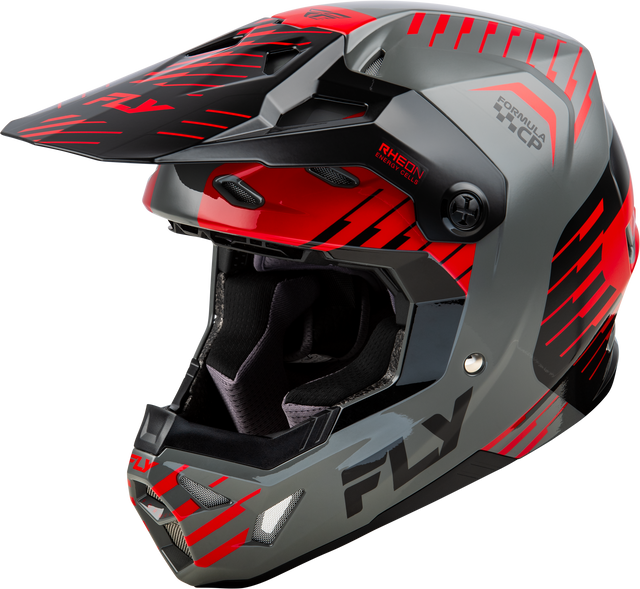 Fly Racing Formula Cp Slice Helmet Grey/Red/Black Large - DOT & ECE Approved Motorcycle Helmet with Impact Protection for Street and Track Use