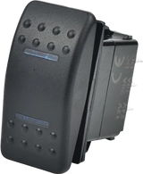 OPEN TRAIL Lighted Rocker 3-Position Switch with Blue Illumination - 12-24 Volt Compatibility