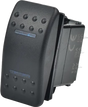 OPEN TRAIL Lighted Rocker 3-Position Switch with Blue Illumination - 12-24 Volt Compatibility