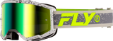 Fly Racing Yth Zone Goggle Dark Gray/High Visibility with Iridescent Green Mirror Lens for ATV, Motocross, and Off-Road Vehicles