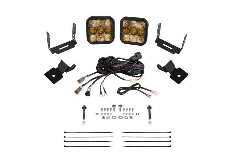 Diode Dynamics 14-18 Polaris RZR XP Stage Series SS5 A-Pillar Pod Kit - Sport Yellow Combo