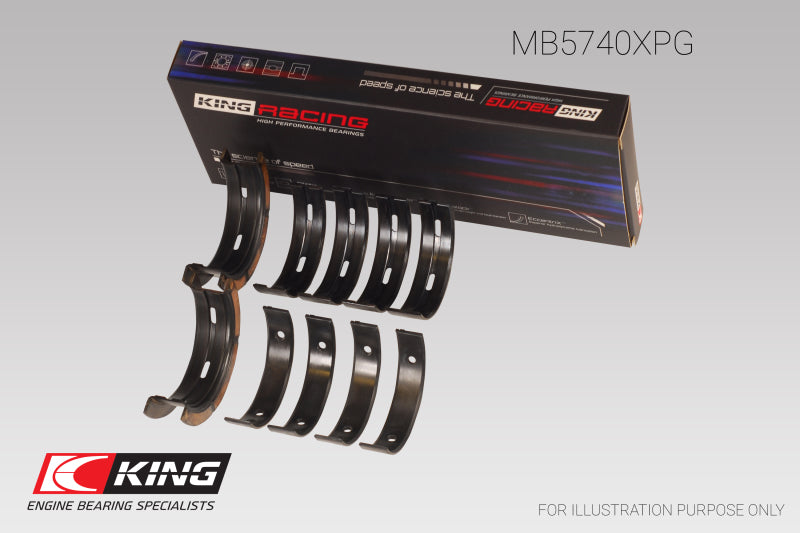 King Engine Bearings Subaru EJ20/EJ22/EJ25 Housing Bore + .005 (Size 0.25) Main Bearing Set