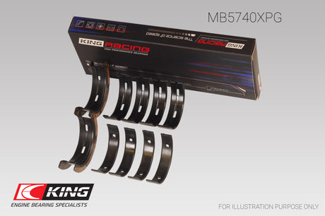 King Engine Bearings Subaru EJ20/EJ22/EJ25 Housing Bore + .005 (Size 0.25) Main Bearing Set
