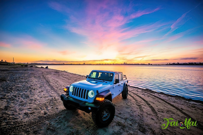 Oracle Oculus Bi-LED Projector Headlights for Jeep JL/Gladiator JT - Matte Blk - 5500K