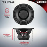 DS18 PRO-HY8.4B 8-Inch 250 Watt RMS 4 Ohm Mid-Range Loudspeaker with Water Resistant Cone for Automotive