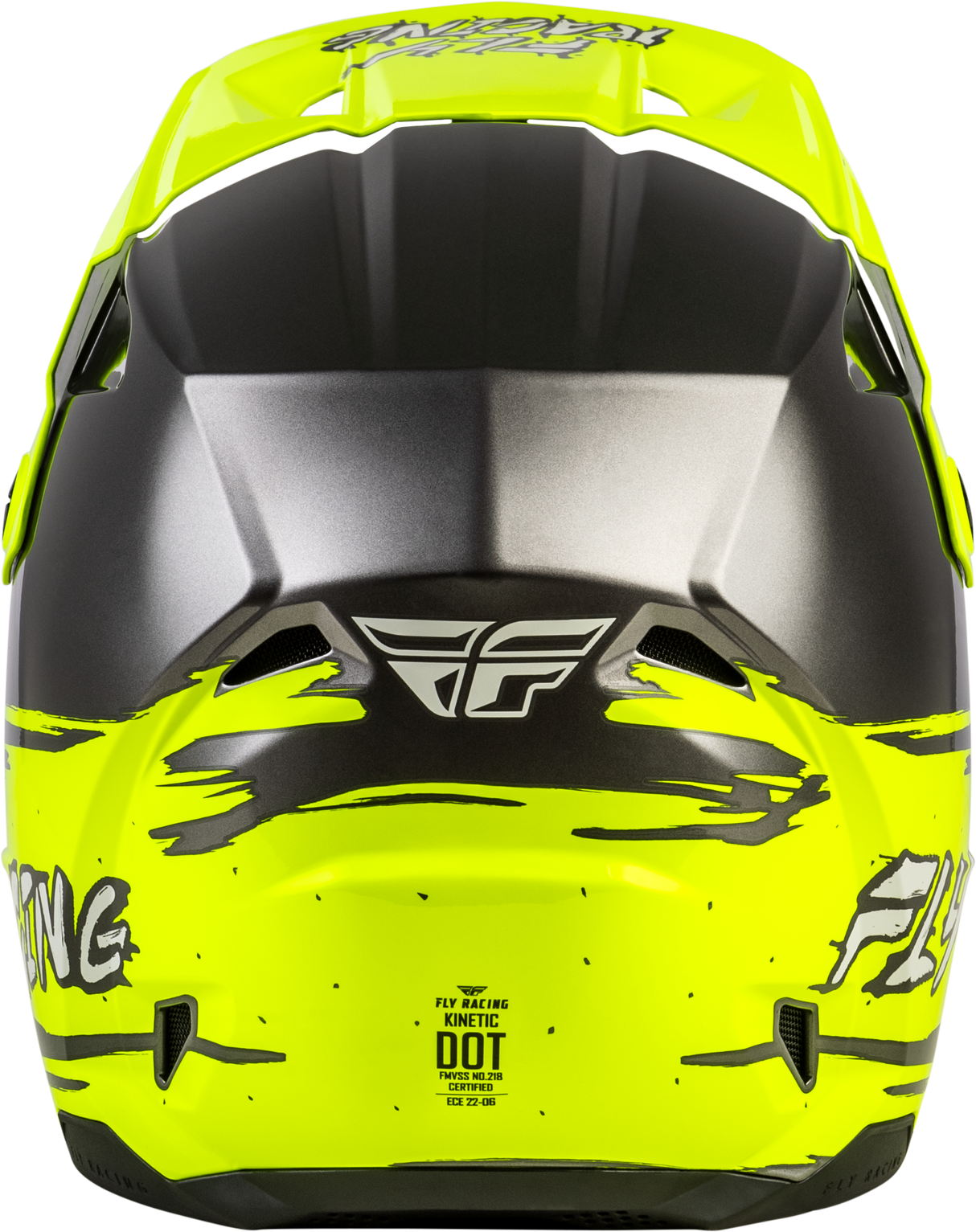 Fly Racing Youth Kinetic Surge Helmet Grey/Hi Vis - Off-Road Motorcycle Helmet for Youth Riders