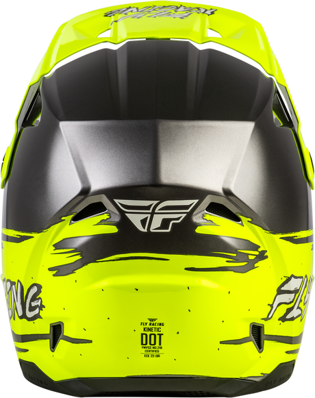 Fly Racing Youth Kinetic Surge Helmet Grey/Hi Vis - Off-Road Motorcycle Helmet for Youth Riders
