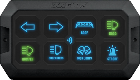 XK GLOW XK-CMD-KIT Xkcommand Switch Panel - 8 Channel LED Controller for Automotive Lighting