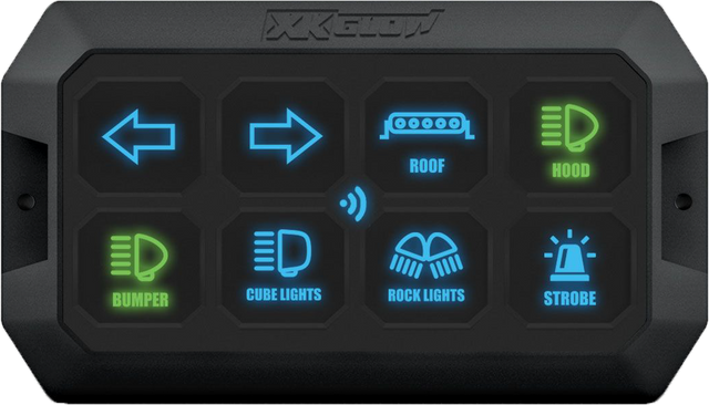 XK GLOW XK-CMD-KIT Xkcommand Switch Panel - 8 Channel LED Controller for Automotive Lighting