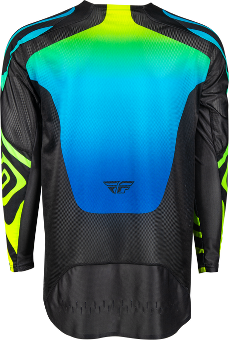 Fly Racing Evolution DST Zen Jersey Black/Blue/Hi Vis for Mountain Bikes and Road Bikes