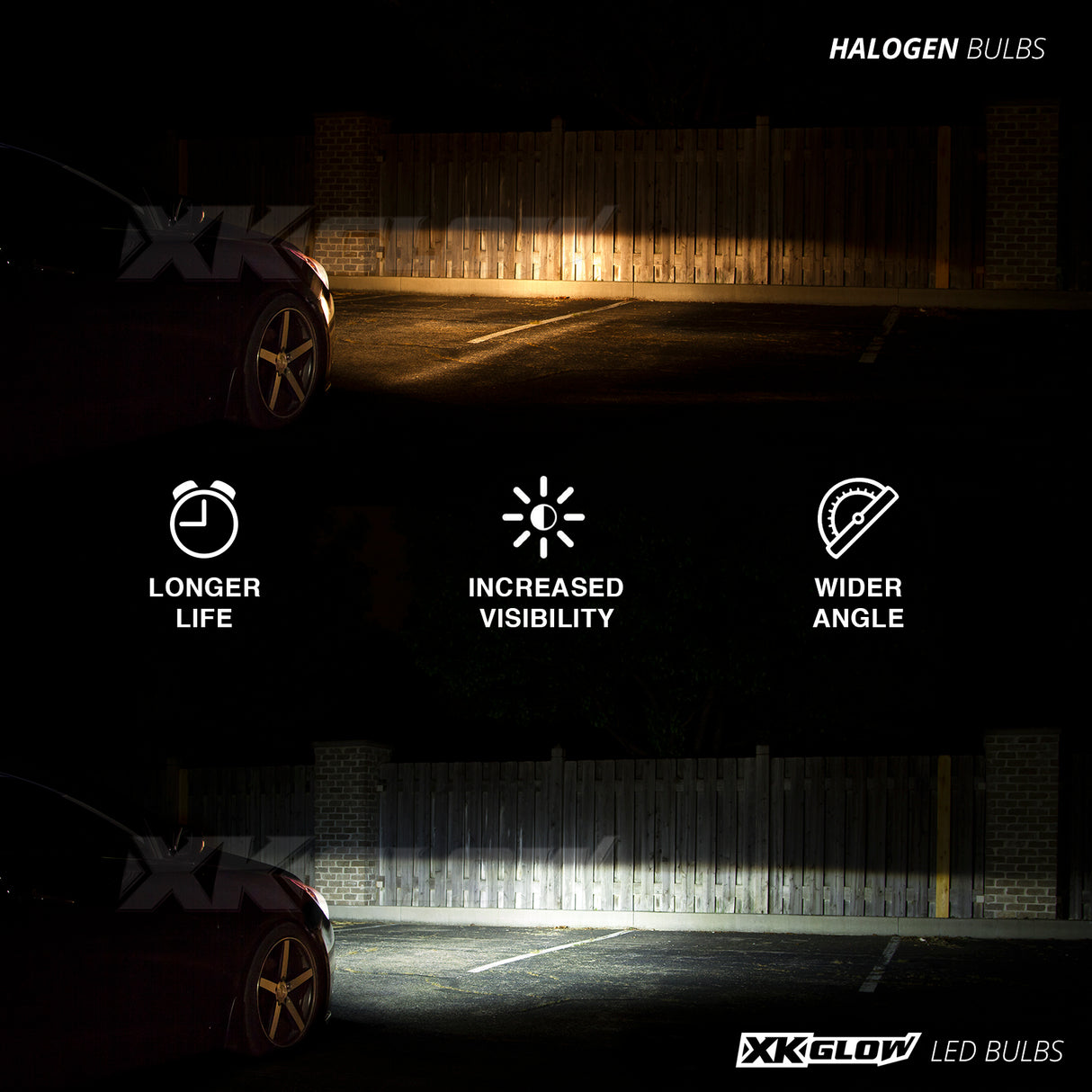 XK GLOW RGB H4 LED Bulb Kit - 2-in-1 App-Controlled RGB Headlights with Music Sync for Cars and Trucks